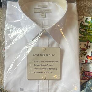 Joseph Abboud White Men's Dress Shirt - Classic Point Collar